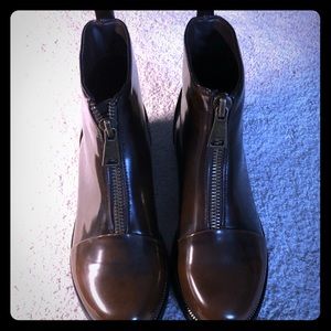 Size 8 Brown Faux Leather Boot
